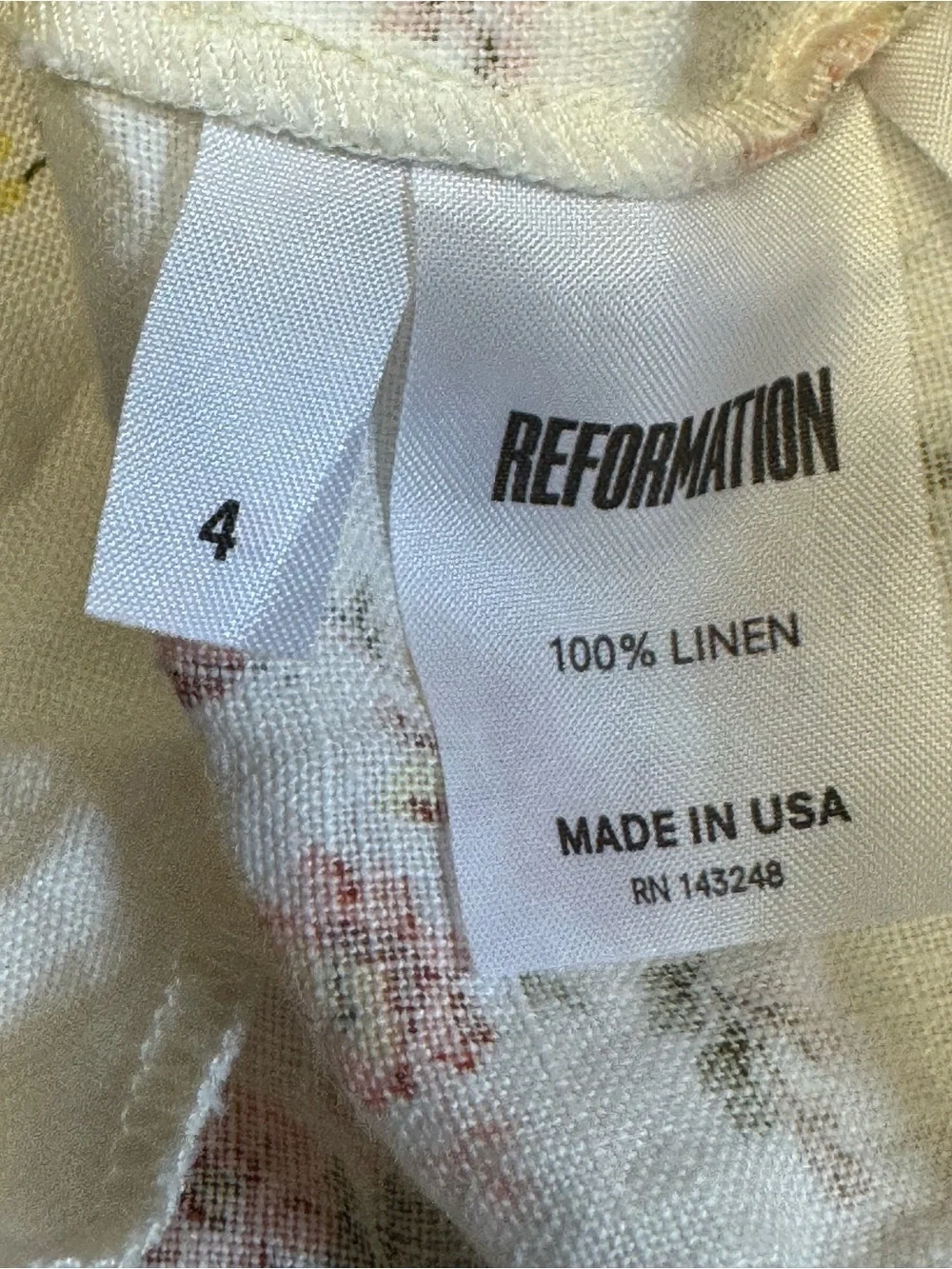 Creed Lace-Up Floral-Print Linen Pants SZ 4